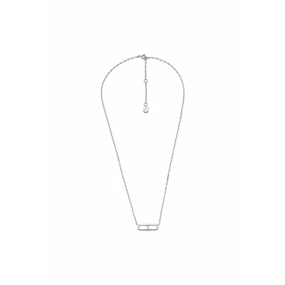Imagen de Fossil JFS00636040 Collier en Argent Sterling pour Femme, Longueur : 406,4 mm + 50 mm, largeur 18,5 Hauteur 7,2 Sterling, CE n&#039;est Pas UNE Pierre précieuse, Length: 406.4mm+50mm,