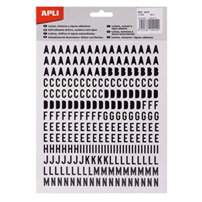 Imagen de APLI 4410 letras adhesivas mayúsculas 10 mm