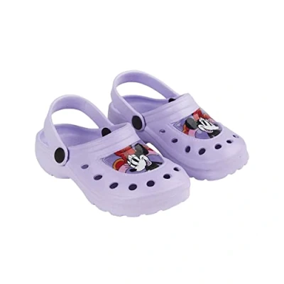 Imagen de Zuecos de Minnie Mouse Color Lila Talla 28/29 Fabricados 100% EVA Diseño con la Cara Muy Ligeros y Cómodos Producto Original Diseñado en España