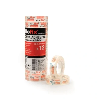 Imagen de 12 Rollos de Cinta adhesiva Transparente Cristal 33 m. x mm.