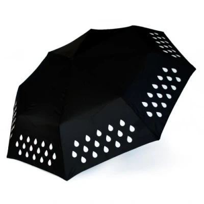 Imagen de SUCK UK Paraguas Negro Cambia Color Colores Antiviento Plegable Multicolor