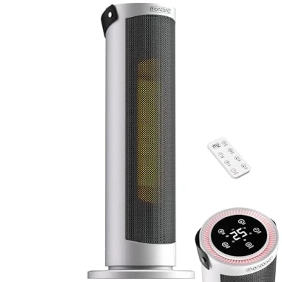 Imagen de Monzana Calefactor 2000W Ahorro Energia Ventilador Oscilacion 70 Timer Silencioso Mando a Distancia Estufa Blanco