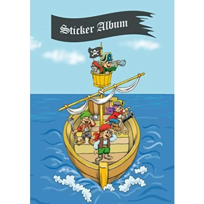 Imagen de HERMA 15417 Álbum de pegatinas DIN A5, en blanco, con diseño aventuras piratas (16 páginas, papel especial revestido), para coleccionar, 1 unidad, niños