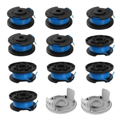 Imagen de Viilich 10 bobinas de hilo para Ryobi, bobina repuesto Ryobi One+RAC124 AC14RL3A OLT1823 OLT1832 18 V, 24 40 10Trimmersspulen 2 tapas (3,4 m, 1,65 mm)
