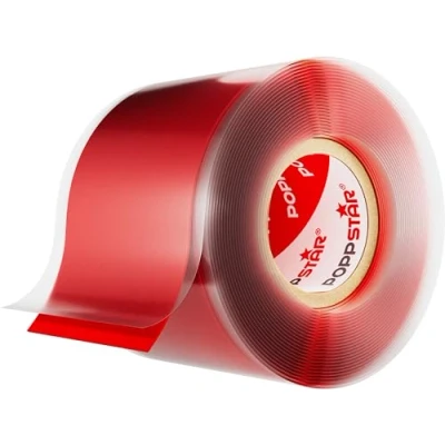 Imagen de POPPSTAR cinta de silicona autofusión, 1 x 3 m, ideal como reparación, aislante y sellado (estanca, hermetica), 38mm ancho, color rojo