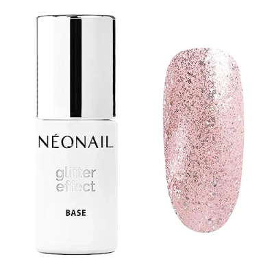 Imagen de NEONAIL Pintauñas Semipermanentes 7,2 ml Base Coat Semipermanente Glitter Effect Rose Twinkle Esmaltes Para Uñas Gel Manicura Esmalte UV Led Laca De