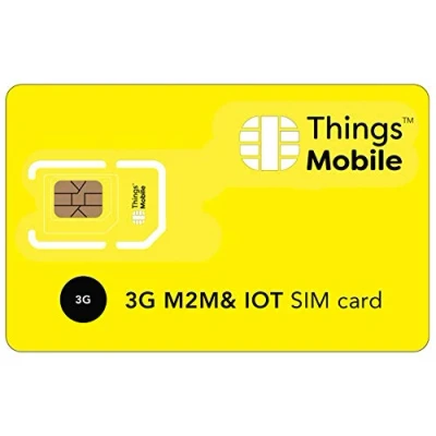 Imagen de Tarjeta SIM de Datos 3G para IOT y M2M Things Mobile con Cobertura Global Red multioperador GSM/2G/3G/4G, sin costes fijos, vencimiento tarifas competitivas. 10 crédito Incluido