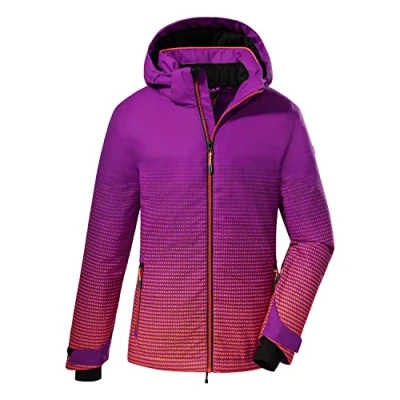 Imagen de Killtec Girl&#039;s Chaqueta de esquí/chaqueta funcional con capucha y protección contra la nieve KSW 158 GRLS SKI JCKT, neon pure orchid, 116, 38490 000