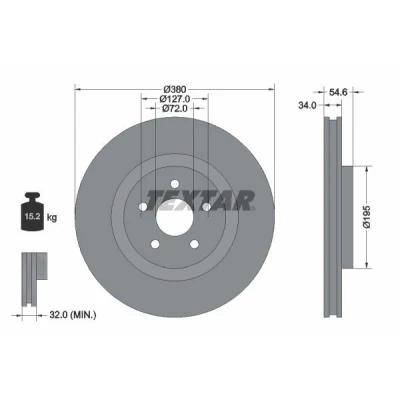 Imagen de TEXTAR PRO+ 92281905 Disco de freno JEEP: GRAND CHEROKEE 4