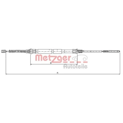 Imagen de METZGER 10.7431 Cable de Freno Mano Atrás izquierda, derecha, derecha 1670/1122 Tambor COFLE SEAT: Inca