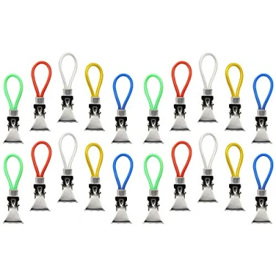 Imagen de com four® 20x Clips de riel para Toallas Metal, Ganchos Colgar en 5 Excelentes Colores (5 Colores)