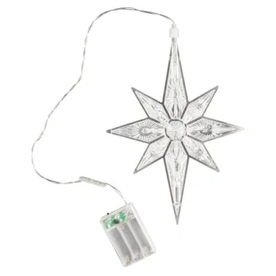 Imagen de Ideen mit Herz Estrella LED Octa interior 27,5 cm x 19,5 11 bombillas blanco cálido transparente con función de temporizador (6 horas encendidas 18 apagadas) Decoración