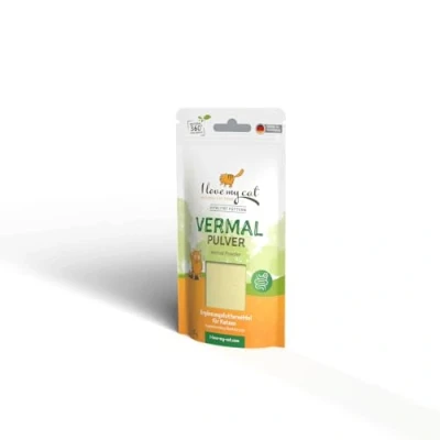 Imagen de I love my cat Vermal Complemento Alimenticio en Polvo para Gatos 35 g Ayuda contra la Giardia, Mejora Dieta y Reduce el Riesgo de Colonización Gusanos Parásitos Intestinales