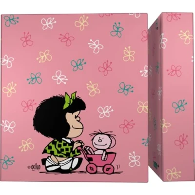 Imagen de Grafoplas Carpeta de Anillas A4, Mafalda Baby Cart, 4 Mixtas 40mm, Suave al Tacto, Certificado FSC, Tapa Rígida con Plastificado Soft, Perfecto Material Escolar para Archivo
