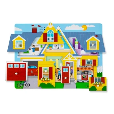 Imagen de Melissa &amp; Doug Puzzle con Sonidos Tema Casa, Rompecabezas de Madera para niños, Tablero Resistente, Juguete Educativo, Montessori, Regalo niños y niñas 2 3 4 años