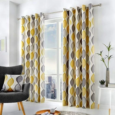 Imagen de Fusion Lennox Dos Paneles de Cortina, Algodón Poliéster, Gris, W 66.1&quot; x L 72&quot; (1 Panels)