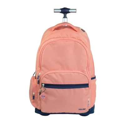 Imagen de MILAN® Mochila con ruedas y 6 cremalleras (25 L) serie especial Roller, rosa