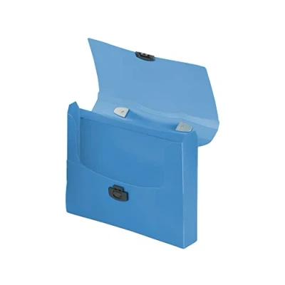 Imagen de Carpeta liderpapel portadocumentos broche polipropileno din a4 azul transparente con asa