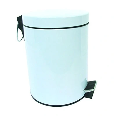 Imagen de MSV 30 L Cubo DE Basura con Pedal METALICO Blanco 30L, Acero, 29.5 cm