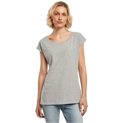 Imagen de Build Your Brand Camiseta de Cuello Ancho para Mujer, Gris, S