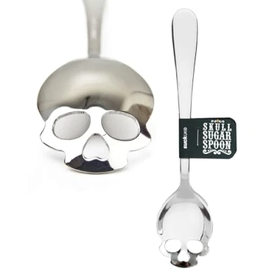 Imagen de Suck Cucharilla Calavera, Acero Inoxidable, Plata, 3.3x15.1x1.8 cm