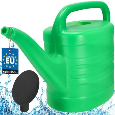 Imagen de KOTARBAU® Regadera de plástico Resistente 15 l, Ovalada con Cabezal Efecto Lluvia, Accesorio jardinería para regar Flores, Plantas, alcachofa extraíble, Mango ergonómico
