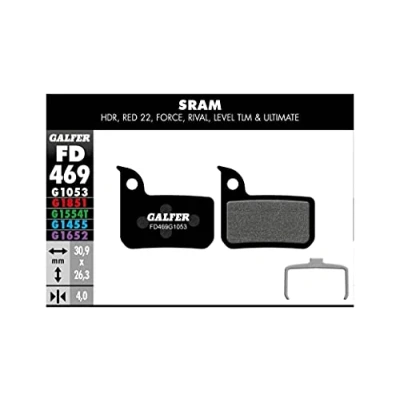 Imagen de GALFER Bike Standard Brake Pad SRAM Red 22 Level, Hombre, Negro, ESTANDAR