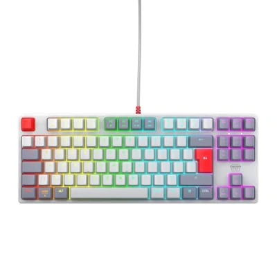 Imagen de CHERRY XTRFY K4V2 TKL, Teclado Gaming con Cable sin Bloque Numérico, Disposición UK (QWERTY), Iluminación RGB Personalizable, Switches Mecánicos MX2A RED, Retro