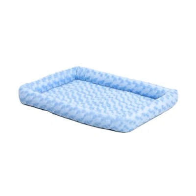 Imagen de MidWest Homes for Pets modelo 40230 PB cama para perros con cabezal, longitud de 76,2 cm, y gatos cómodo adecuado razas medianas, color azul
