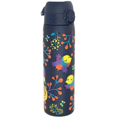 Imagen de Ion8 Botella Agua, 500ml, a Prueba de Fugas, Fácil Abrir, Cerradura Segura, Apta para Lavavajillas, Sin BPA, Asa Transporte, Limpiar, Neutro en Carbono, Diseño Aves