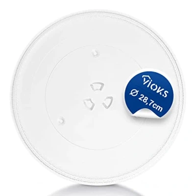 Imagen de plato giratorio para microondas, 287 mm de diámetro, cristal redondo microondas con 3 puntos