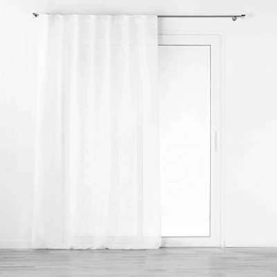 Imagen de Douceur d&#039;Intérieur Suavidad Interior, Visillo con Trabillas Ocultas (140 x 240 cm) Haltona Blanco, Efecto Lino Tejido