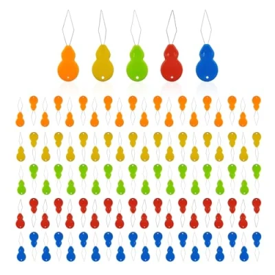 Imagen de 100 piezas de enhebrador agujas, agujas coser, pelo, cordón plástico, herramienta costura a mano, para DIY simple bordado