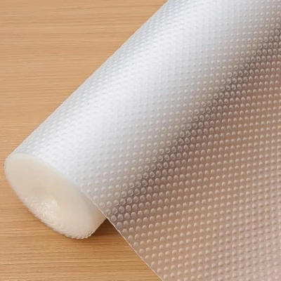 Imagen de Hersvin 30cmx150cm Plastico Protector para Cocina Cajones, Alfombras Non Adhesivo Nevera Mueble Fregadero Estante Organizador Cubiertos EVA Cubre Encimera(Transparente Punto)