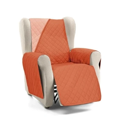 Imagen de S &amp; T Funda Sillon Relax Sofa 1 Plaza Teja Orejero Protector Acolchado y Reversible Antiácaros Cubre 100% Poliéster Fabricado en España