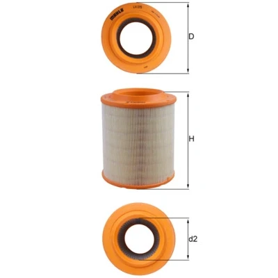 Imagen de MAHLE ORIGINAL LX 1275 Filtro de aire 184,5 152,0 Cartucho filtrante AUDI: A8 D3