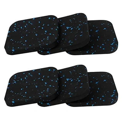 Imagen de Bigxin 6Pcs Alfombra Cinta de Correr Almohadilla Goma Antideslizante y Antivibración 10 * 0.9 cm Pies para Lavadora Taco Suelo, Gimnasio Suelo Esterilla (Negro)