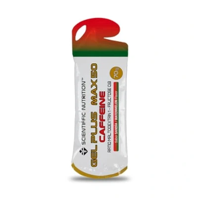 Imagen de Scientiffic Nutrition Gel Plus Max, Energético con Carbohidratos Cafeina, un Ratio 1:0,8 de Maltodextrina Fructosa Absorviendo más Sabor Sandía, 70g