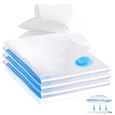 Imagen de AiQInu Bolsas Vacio Ropa,3 Piezas （60x80cm）Bolsas Al Ropa Reutilizables,Bolsas De Almacenamiento Vacío Ahorro Espacio Viajes Para Guardar Ropa, Edredones, Sábanas y Mantas