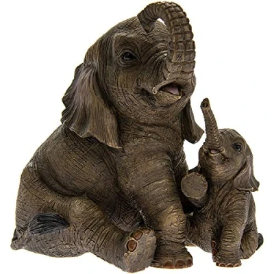 Imagen de Figura de Elefante con Becerro Lesser &amp; Pavey