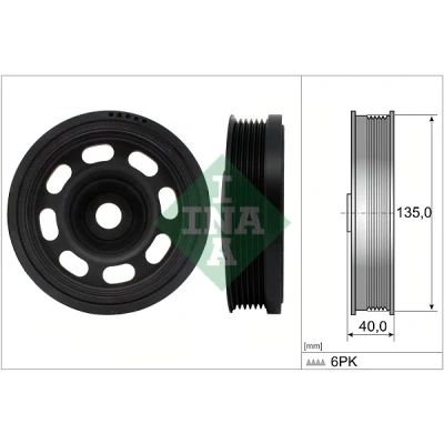 Imagen de INA 544 0184 10 Polea de Cigüeñal 135 VOLKSWAGEN: Passat B8 Variant, Golf 7, SKODA: Octavia 3 Schrägheck