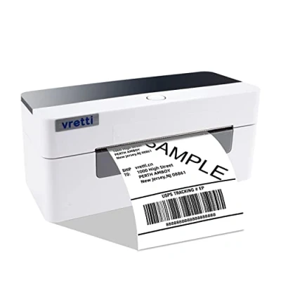 Imagen de vretti Impresora de Etiquetas Térmica USB 4x6, Velocidad 152 mm/s, Ideal para Negocios Peque?os y Doméstico, Compatible con Amazon, Ebay, DHL, UPS, Windows, Chromebook