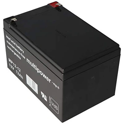 Imagen de Multipower Batería de plomo MP12 12 (12 V/12 Ah), sin mantenimiento, autorización VDS