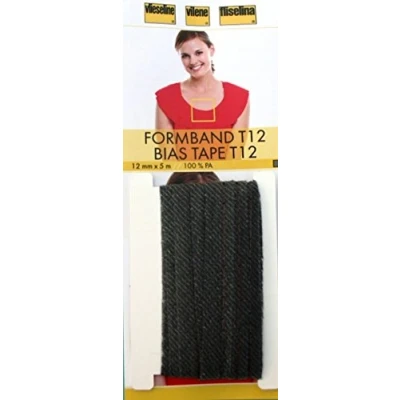 Imagen de Vilene 2VBT 86 Cinta al bies (5 m x 12 mm, se Aplica con Planchado), Color Gris