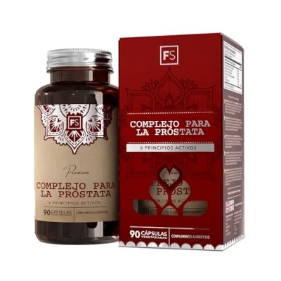 Imagen de FS Prostata Capsulas 90 6 Ingredientes Activos:, Hoja de Ortiga, Semilla Calabaza y Zinc Sin OGM, Gluten ni Alérgenos Fabricado en el RU