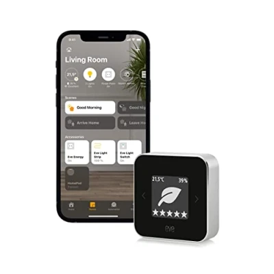 Imagen de Sensor de Calidad del aire Eve Room, Compatible con IOS, aire, temperatura y humedad, Negro Gris