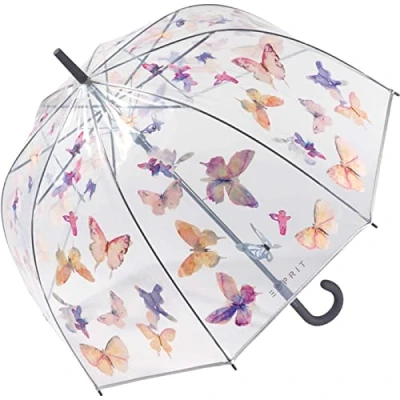 Imagen de ESPRIT Paraguas Long AC Domeshape Copper Stripes, Transparente colorido, 90 cm, de campana