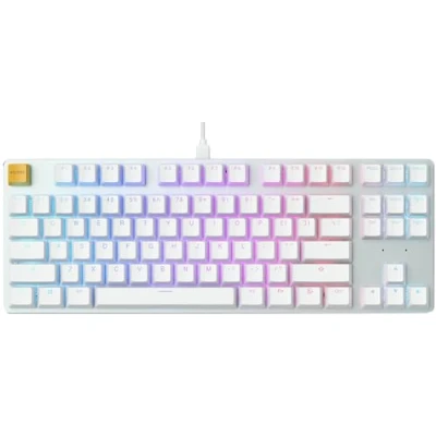 Imagen de Glorious gaming GMMK TKL (85%) Teclado mecánico, switches Gateron Brown (táctiles), keycaps dobles, RGB, hot swap y personalizable, TKL, distribuciones QWERTY estadounidense Blanco