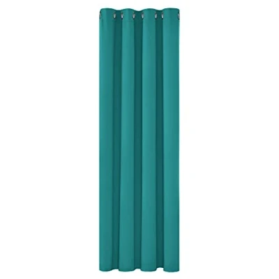Imagen de Deconovo Cortinas Dormitorio Salon Opacas Moderna con Ojales, Termicas Aislantes Frio y Calor 132x160 cm(Ancho x Alto) Turquesa, 1 Pieza