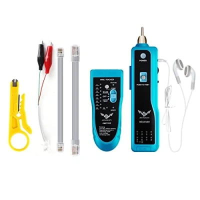 Imagen de Comprobador de cables, Jiguoor Wire Tracker Tester RJ45 RJ11 Network Cable teléfono Buscador cables Ethernet LAN líneas, prueba línea telefónica